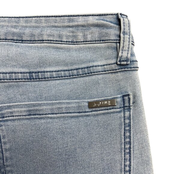 JOSEPH RIBKOFF JEANS RHINESTONE JEWEL FRAYED LIGHT WASH HIGH RISE SIZE 4 PATCHED - Picture 8 of 13